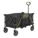 A black and yellow Gorilla collapsible folding outdoor utility wagon with wheels.