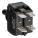 A black Avantco toggle switch with metal connectors and two switches.
