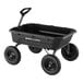 A black Gorilla Poly Yard Dump Cart with wheels and handles.