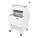 A white JAC DURO electric bread slicer with orange accents and a red button.
