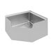 A silver square stainless steel Advance Tabco mop sink with a drain.