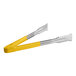 Fourté stainless steel tongs with yellow coated handles.