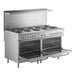 An open view of a Cooking Performance Group electric range with two open standard ovens.