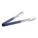 Two blue and silver Fourté scalloped tongs.