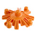 An orange plastic Fetco Cascading Spray Dome Assembly with many holes.