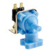 A blue plastic water valve.