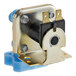 A metal and blue Fetco fill valve with black and silver metal pieces.