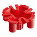 A red plastic Fetco cascading spray dome with four holes.