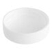 A white plastic 38/400 continuous thread bottle cap with a circle pressure sensitive liner.