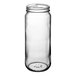 A case of 12 clear Paragon glass jars with lids.