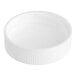 A white plastic 38/400 continuous thread lid with foam liner.