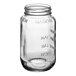 A clear glass square mason jar with a lid.