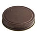 A 70/450 Rustic Brown metal lid with a gold rim.