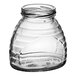 A case of 12 clear glass Skep (hive) jars with lids.