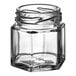 A clear glass jar with a lid.