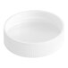 A close-up of a white plastic 38/400 continuous thread bottle cap.