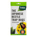 A package of 3 Safer Japanese Beetle trap bags with a green and white label.