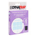 A purple box of 12 DynaTrap StickyTech glue cards for indoor flying insect traps with white text and circles.