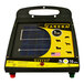 A Zareba solar panel on a black and yellow box.