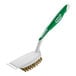 A white and green Libman BBQ brush with a handle.