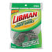 A pack of Libman stainless steel scrubbers with sponge core on a counter.