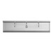 A white Regency hand sink with a stainless steel shelf and hooks.