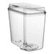 A clear plastic container with a lid for a Crathco refrigerated beverage dispenser.