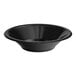 A pack of 20 black plastic bowls with a rim.