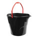 A black Libman utility bucket with a red handle.