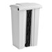 A white Lavex rectangular step-on trash can with black handles.