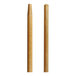 A pair of wooden poles with one on top of the other.