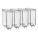 A group of clear plastic containers with lids.