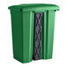 A green rectangular Lavex step-on trash can with a black handle.