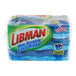 A plastic bag of 24 blue Libman Light-Duty Cellulose Scouring Sponges.