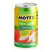 A close up of a Mott's 100% juice apple can with a green and yellow label.