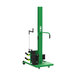 A green and black Valley Craft manual steel straddle drum lift with a green handle.