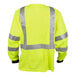 A Cordova hi-vis lime mesh long sleeve safety shirt with black front panel and reflective tape.