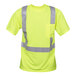 A yellow safety shirt with reflective stripes.