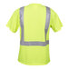A Cordova hi-vis lime yellow safety shirt with reflective tape.
