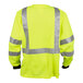 A Cordova hi-vis lime safety shirt with black and reflective stripes.