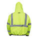 A Cordova hi-vis lime yellow bomber jacket with grey reflective stripes.