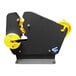 A black and yellow Sealer Sales wide neck tamper-proof bag tape sealer machine with a yellow handle.