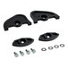 A pair of black rubber foot pads with holes.