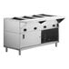 A ServIt stainless steel commercial steam table with a fully enclosed base.