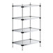 A Regency galvanized steel wire shelving unit with four shelves.