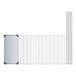 A white rectangular wire shelf with black corner posts.
