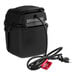 A black plastic container with a black cord.