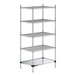 A Regency chrome wire shelving unit with four shelves.