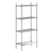 A stainless steel wire shelf kit with four shelves.