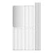 A stainless steel wire shelf kit with solid stainless steel bottom shelves and metal rods.